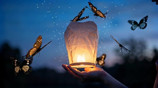 Butterfly Lantern Night