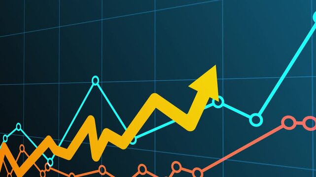 Abstract financial chart with arrow financial chart, arrow graph, stock profit, diagram increase