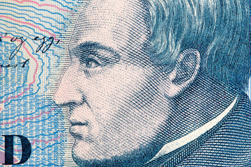 Jonas Hallgrimsson a closeup portrait from Icelandic money