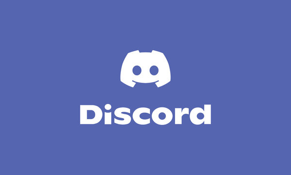 Discord Social Media Logo - Minimalist White Brand Symbol on Signature Blurple Background Vector Illustration