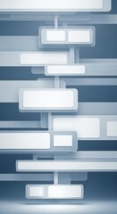 Obraz premium Vertical workflow diagram with layered blank process boxes