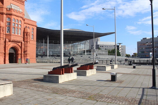 Pierhead Building and Welsh Parliament / Senedd, Cardiff Bay, Wales
