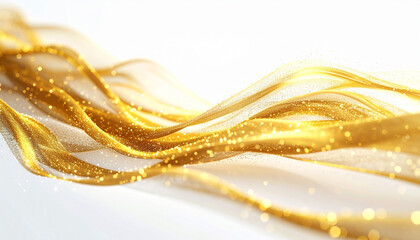 金色の流れる光の波背景