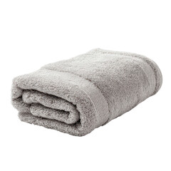 A neatly folded gray towel on a black background