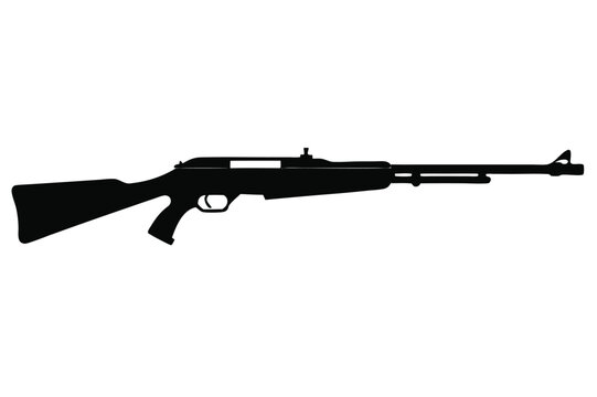 rifle silhouette line art vector illustration