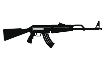 Fototapeta premium rifle silhouette line art vector illustration