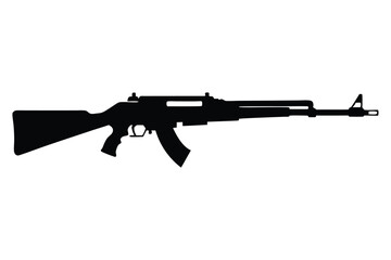 rifle silhouette line art vector illustration