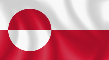 Flag of Greenland Waving in the Wind © yakubienko