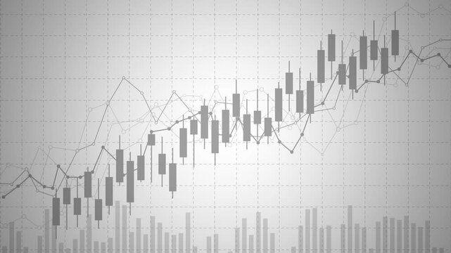 Global Financial Trading Chart with Market Analysis Graphs Showing Investment Growth, Currency Exchange Rates and Economic Performance Data Across World Markets