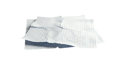 Fototapeta premium Crumpled Graph Paper Sheets
