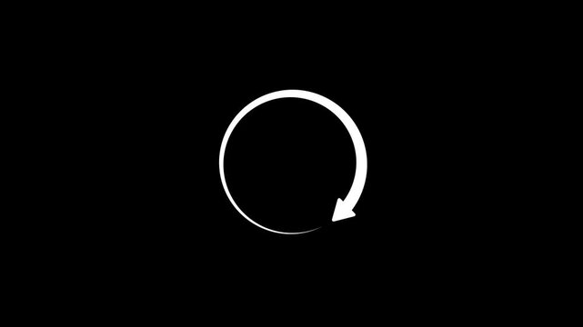 Repeat icon on transparent background with alpha channel. Animation of seamless loop.with 4k video.