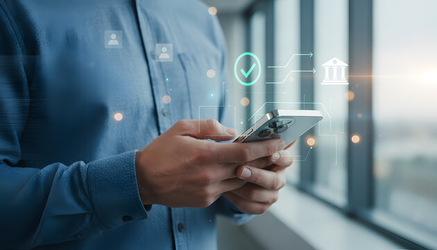 Online banking transfer money concept. Internet bank account deposit. Finance business. Financial deposit technology.