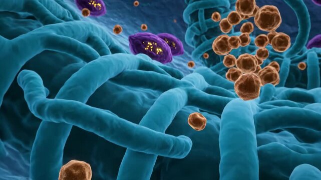 3D Visualization: Traveling Inside a Living Cell with Mitochondria and ATP Energy