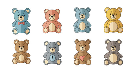 Obraz premium Colorful vector illustration collection of cute teddy bears EPS10 Stock.eps