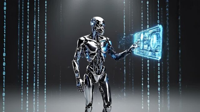 Human evolution from prehistoric ape to futuristic ai robot