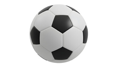 Fototapeta premium Traditional black and white soccer ball with hexagonal panels, ready for a match on the field. transparent Background