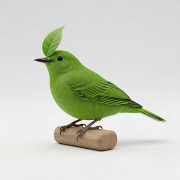 Green leafbird perched on branch