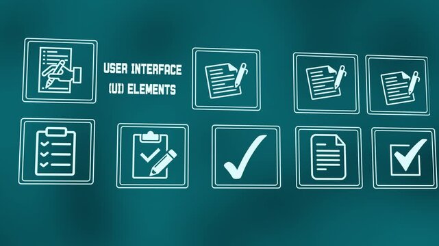 Modern user interface UI elements icon set for mobile and web design.