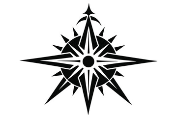 morning star silhouette line art vector illustration © kanchanrani