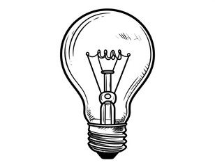 A simple line drawing of a light bulb