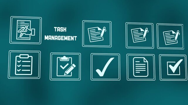 Productivity task management icon collection for organization and workflow efficiency.