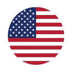 Circular representation of the American flag symbolizing unity and patriotism from a global viewpoint