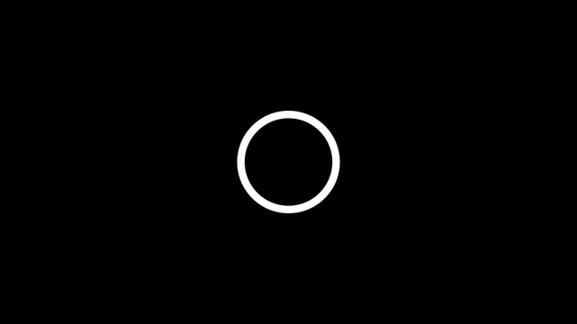 White circle outline on black background ring shape