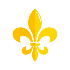 Gold fleur de lis heraldic - vector  icon  © KR Studio