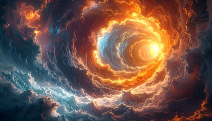 Vibrant Swirling Storm with Intense Energy.