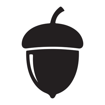 Black silhouette of an acorn or oak nut icon symbol