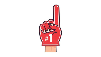 Obraz premium A red foam hand gesture with number one on white background illustration