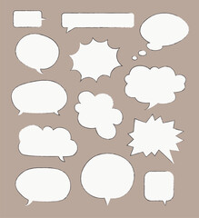 Hand drawn vector speech bubbles