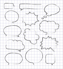 Hand drawn vector speech bubbles