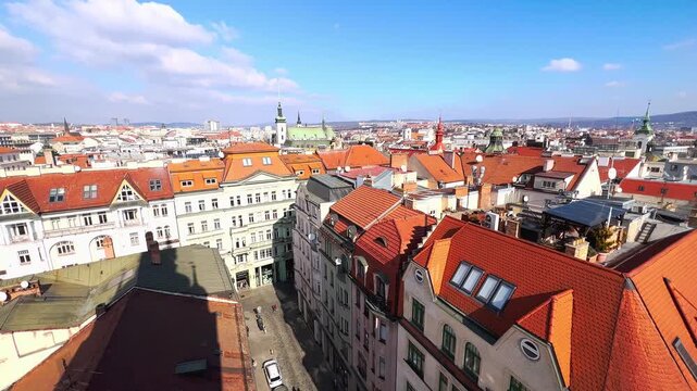 The roofs of Brno and St Michael church bell towers, Czech Republic