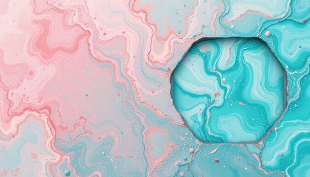 create an abstract image featuring a mesmerizing blend of mint green and seafoam blue within a shape on the right side, provide adequate copy space on the left to acmodate various textual elements