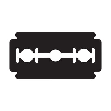 Black silhouette razor blade icon