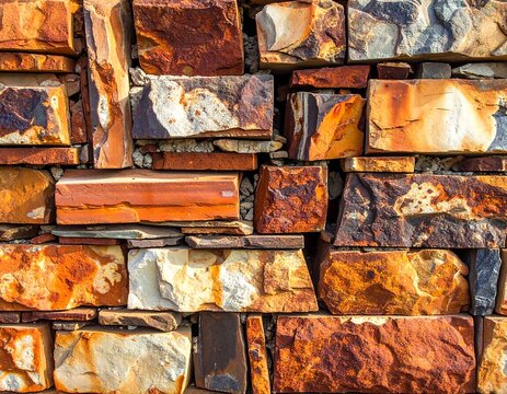 Rustic Stone Wall Texture Background Image.