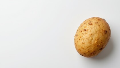 create an image featuring a single potato set against a clean, white background, the potato should be centrally positioned and take up most of the frame