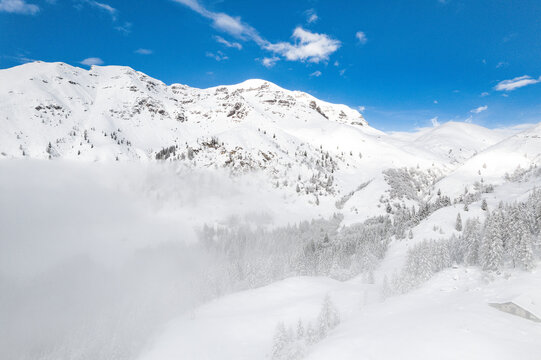 Vigna soliva peak with Valsedornia after snowstorm, fine art landscape in Bergamo Alps 