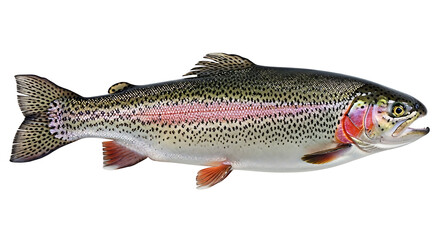 Fototapeta premium Rainbow trout fish isolated on white background salmon 1