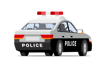 セダンタイプのパトカー_斜め後ろアングル