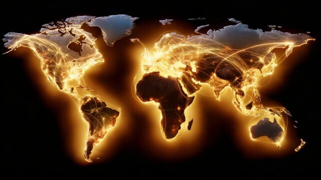 A Stunning Visualization of Global Connectivity: This remarkable image captures the intricate web of connections that link countries 