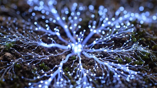 Frosty Branches with Dew Drops Closeup.