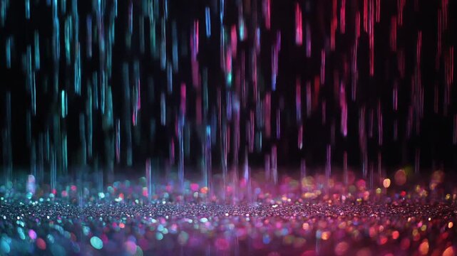 マルチ光雨降りキラキラ背景動画