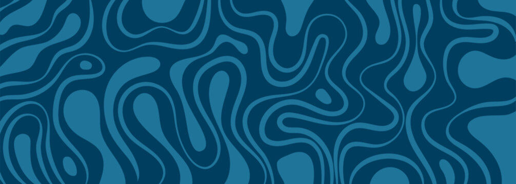 Organic Abstract Background with Waves and Fluid Shapes. Psychedelic Retro Design