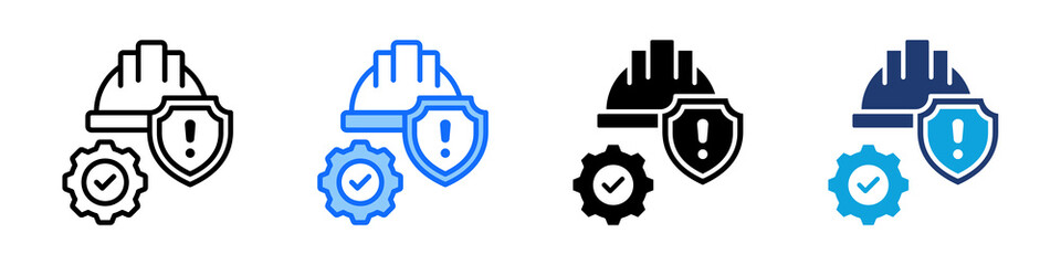 Safety Control Icon Set Multi Style Vector Illustration