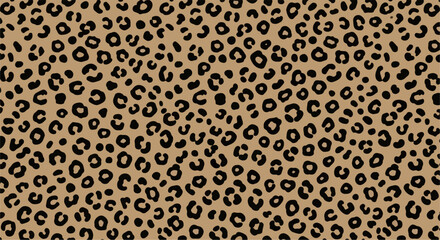 Fototapeta premium Leopard print seamless pattern vector, classic tan and black animal skin texture, wild cheetah spots background for fashion textile design