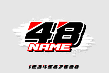 Obraz premium Racing number logo designs 1 to 10 for racing, motorsports and racing jerseys Vector Template EPS 10