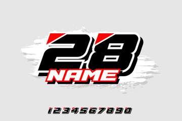 Naklejka premium Racing number logo designs 1 to 10 for racing, motorsports and racing jerseys Vector Template EPS 10