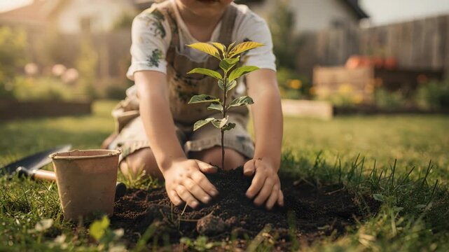 Three saplings grow on digital grid, symbolizing growth, innovation, and sustainability. Perfect for conveying technological advancement, environmental awareness, and future opportunities
